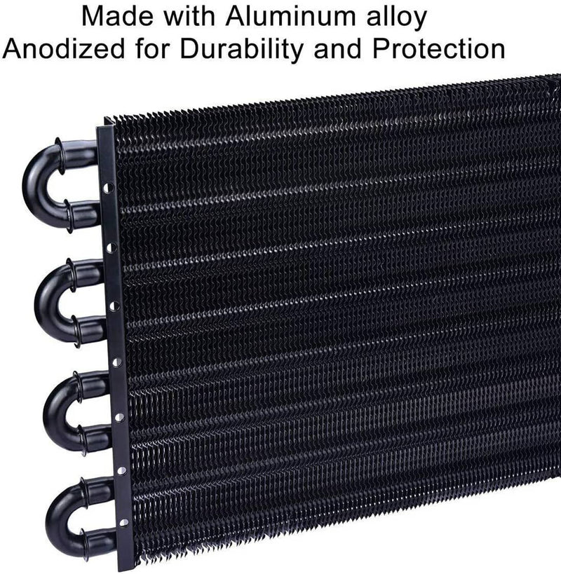 Universal 8 Rows Aluminum Remote Transmission Oil Cooler Radiator Converter Set