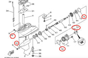 DURAFORCE 93101-15074 Lower Unit Seal Kit for Yamaha 6HP 8HP 9.9HP 90430-08003