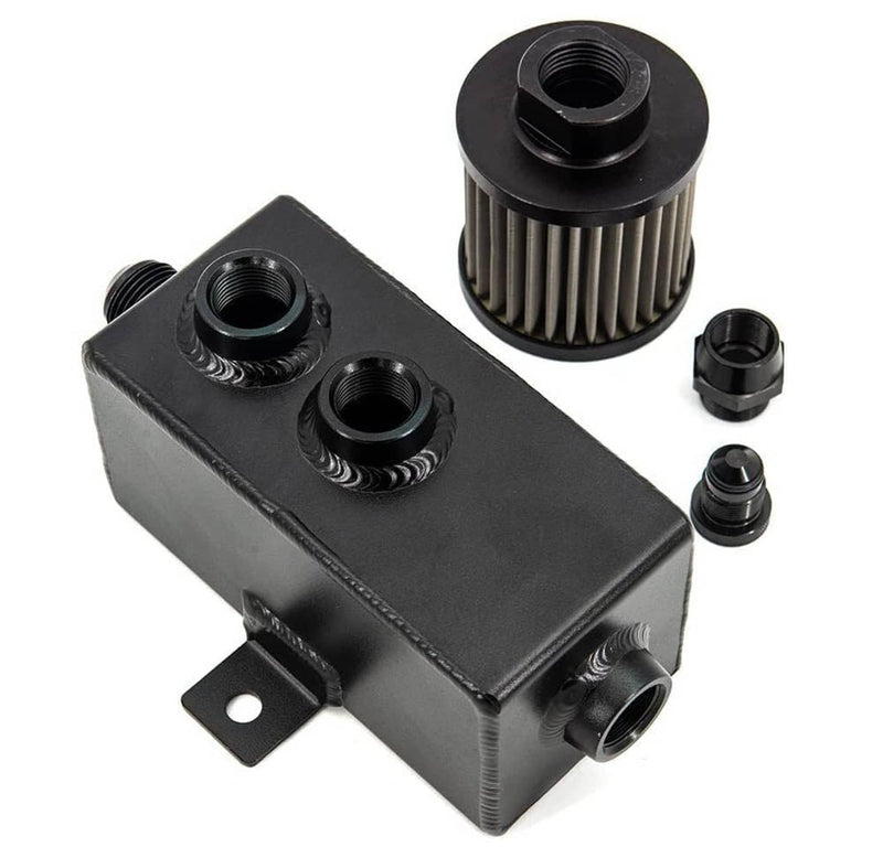 Aluminum 1L Oil Catch Can Reservoir Tank & Breather Filter Baffled 10AN Fitting