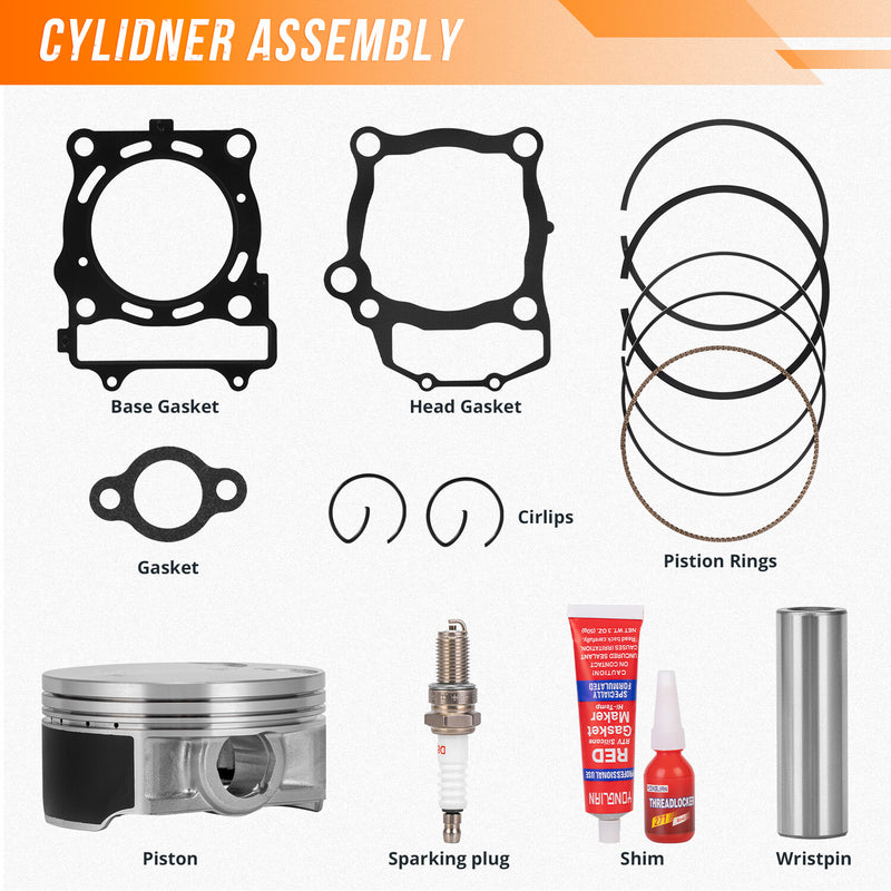 96.6mm Cylinder Piston Gasket Top End Kit for Polaris Sportsman 550 XP EPS 09-14