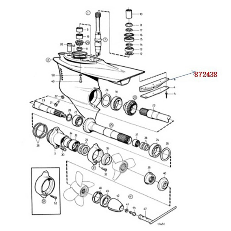 DURAFORCE 872438 Non Return Valve Flap for Volvo Penta Sterndrive DP-D DP-D1 DP-E