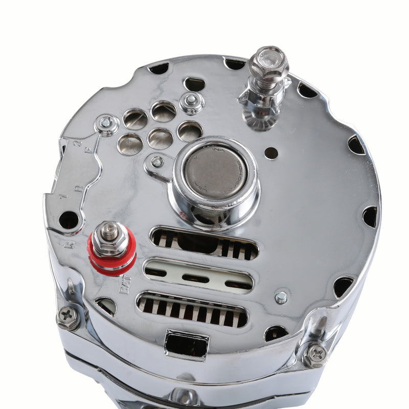 ADR0335-C Chrome Alternator for SBC BBC Chevy GM 1 Wire Street Rod High Output