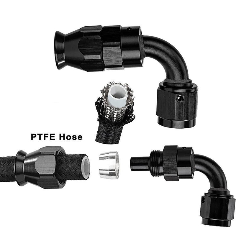 6AN 20FT E85 PTFE LS Swap EFI Fuel Line Fitting Nylon Braided Kit