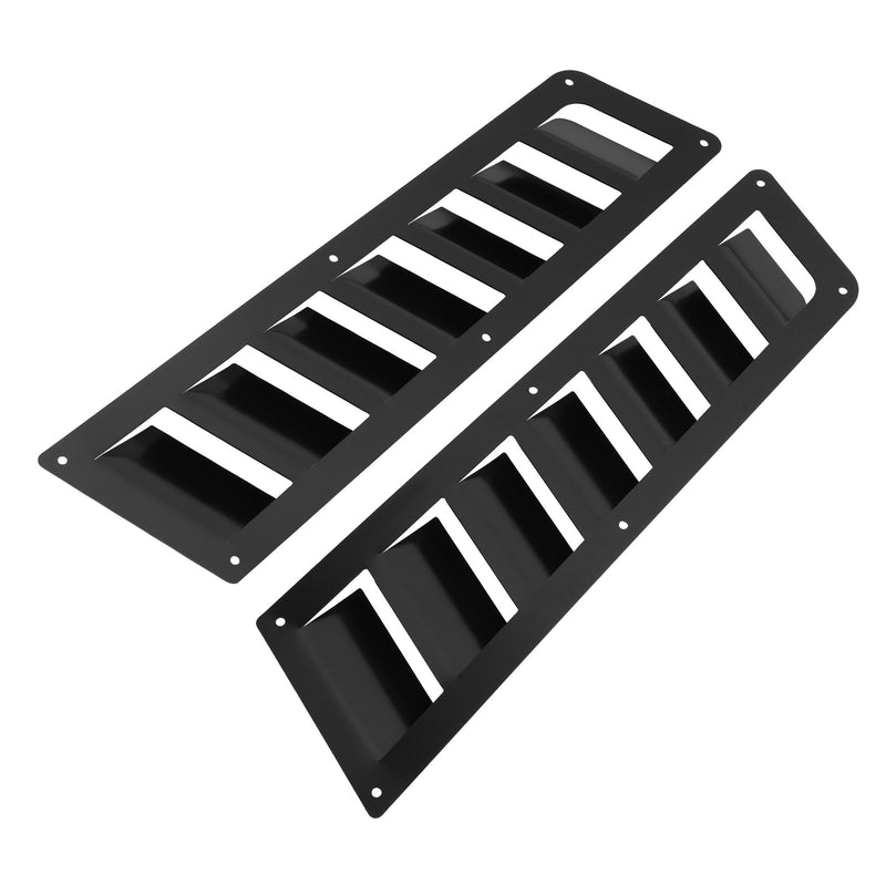 Universal Car Parts Hood Louver Vent Scoop Panel Set Cooling Kit Black