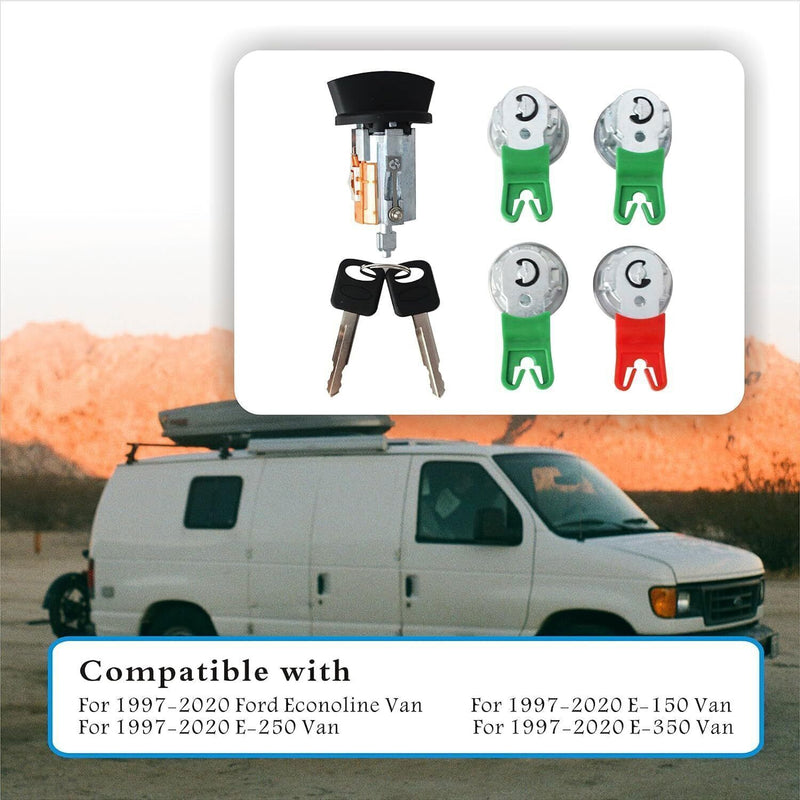 Ignition and Door Lock Cylinder Keyed Alike for Ford Econoline E150 E250 E350 Va