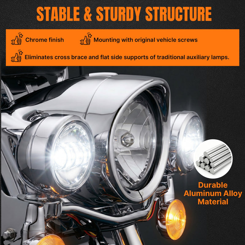 4.5" LED Spot Passing Lights Turn Signals Bar Fit for Harley Road King 1994-2013