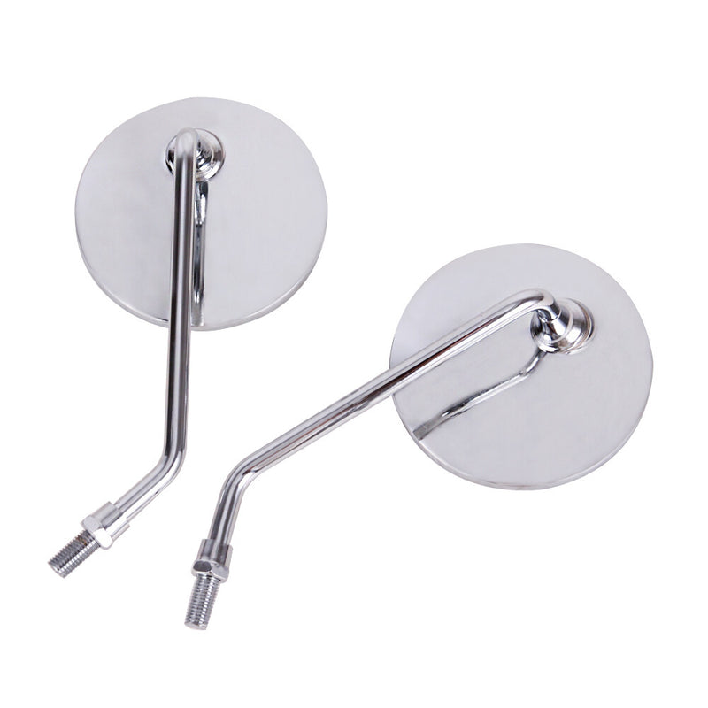 Classical Chrome Motorcycle Rearview Side Mirrors Set for Honda Suzuki Kawasaki