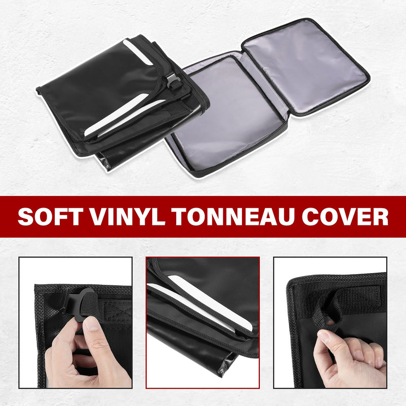 Soft Vinyl Tonneau Cover 4-Door Rear Trunk Sunshade for Jeep Wrangler JLU 2018+