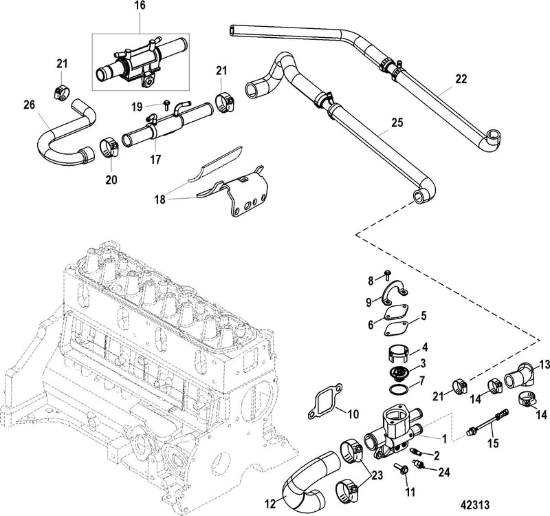 27-8146801 Thermostat Housing Gasket for Mercruiser for Volvo Penta 2 Pieces