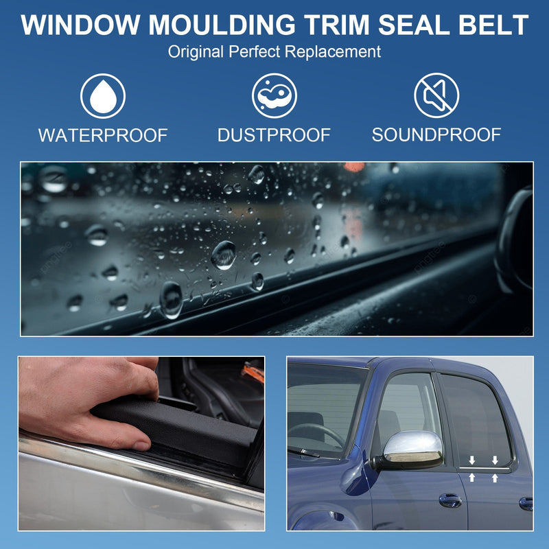 Window Moulding Weatherstrip Seal Belt for Toyota Tundra Double Cab 2000-2006 4x