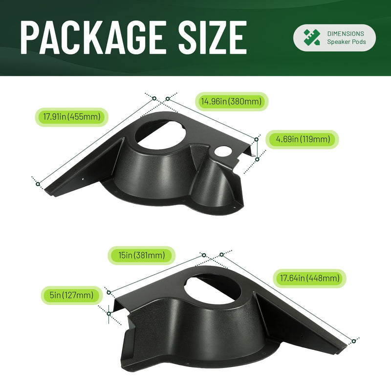 Golf Cart Speaker Pods for EZGO TXT Fits 6.5 Inch Speakers Audio Stereo Housings
