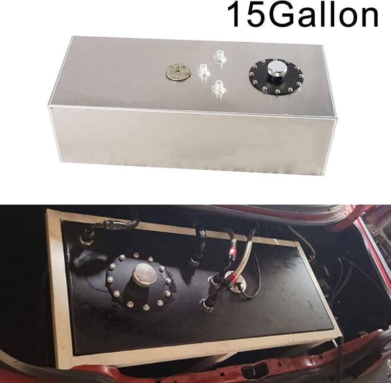 15 Gallon Aluminum Racing Drift Fuel Cell Gas Tank w/ Cap Level Sender