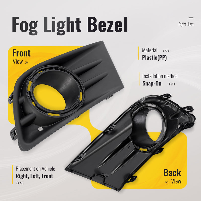 Pair Front Bumper Fog Light Lamp Cover Bezel Trim for Honda Pilot 2012-15 LH+RH