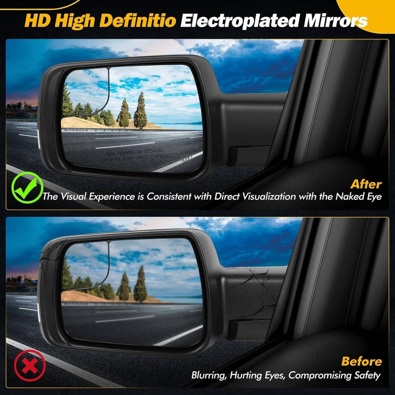 68462769AB Mirror Heated Power Folding Driver Left Side for 2019-2024 Ram 1500