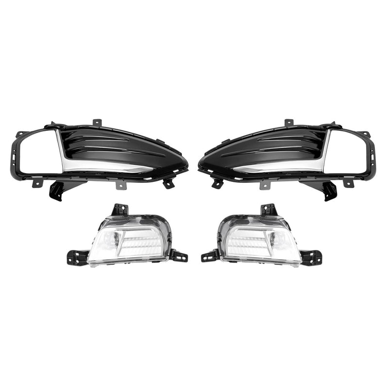 DURAFORCE LED Front Bumper Fog Lights Lamp Kit for Ford Edge 2019-2024 Cover Bezel 2PCS