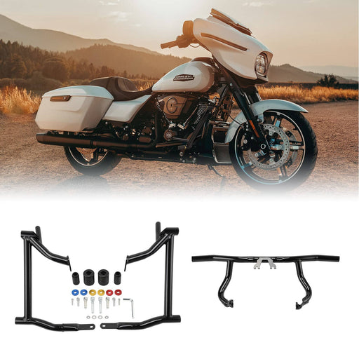 DURAFORCE Steel Front Rear Crash Bar Guard for Harley Touring Road King Glide 14+