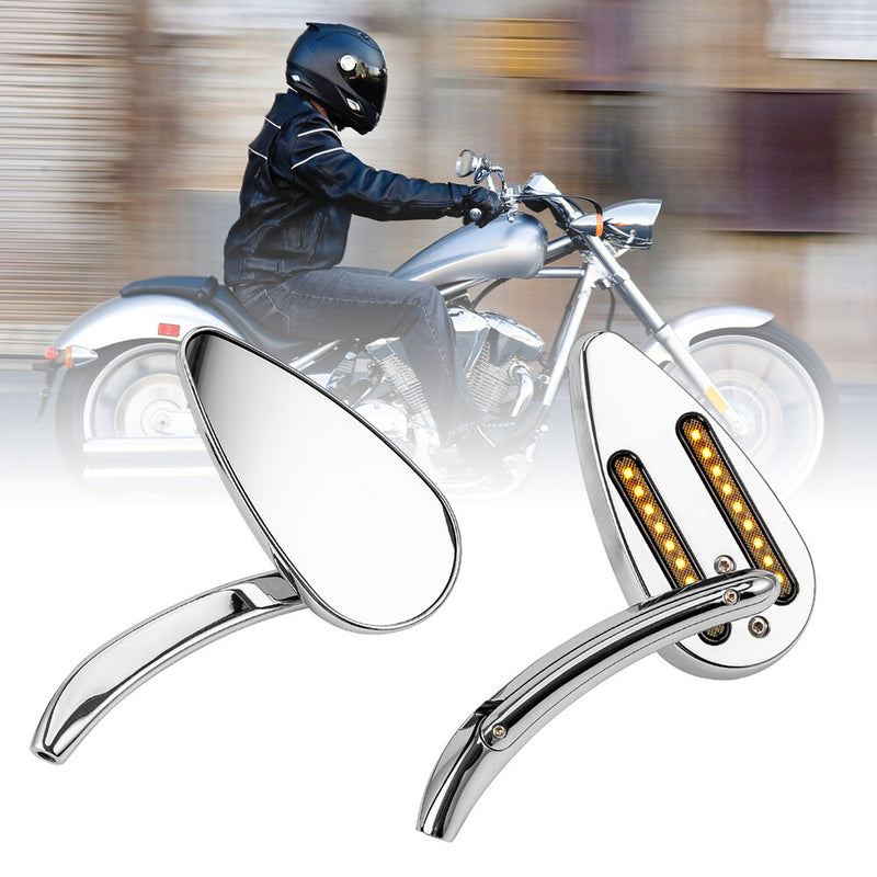 Motorcycle Rear View Mirrors Turn Signal M8 M10 for Harley Honda Universal