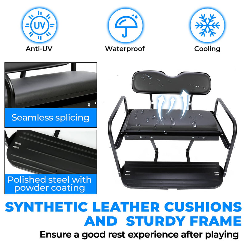 Rear Seat Kit Cushion for Yamaha G14 G16 G19 G20 G21 G22 Golf Cart Black