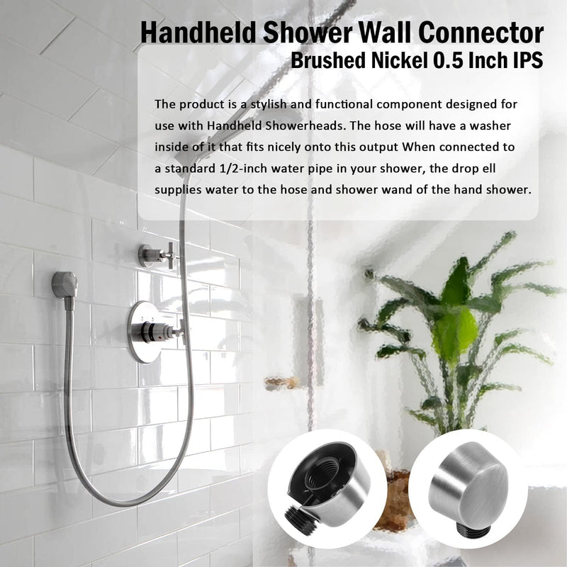 A725BN Round Drop Ell Handheld Shower Wall Connector for Moen Brushed Nickel