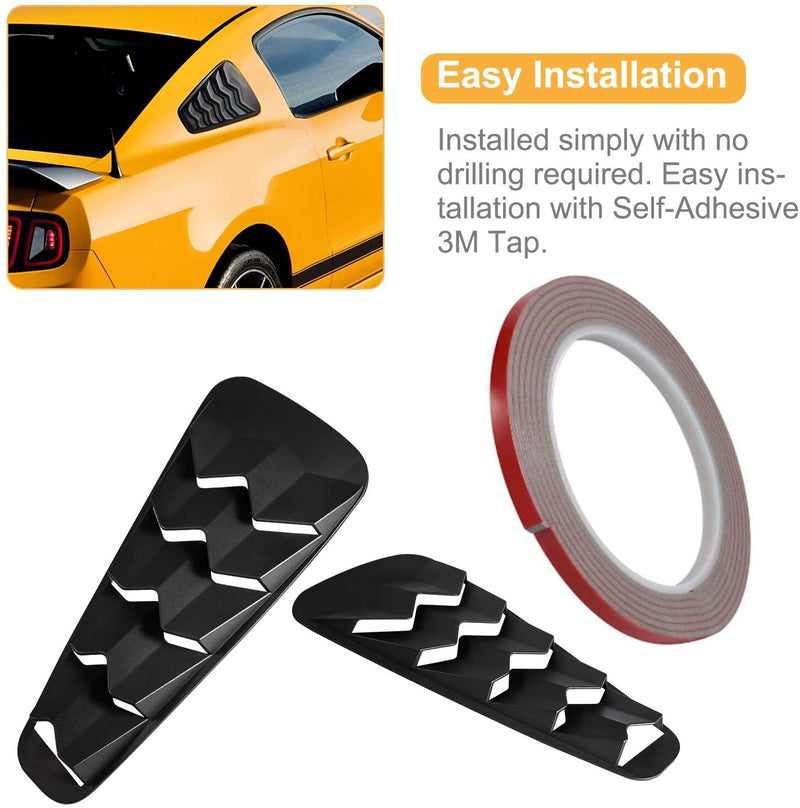 2Pcs Set Quarter Side Window Louvers Sun Shade Cover for Ford Mustang 2005-2014