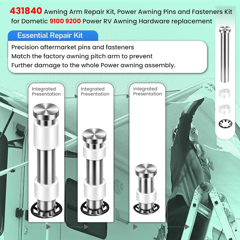 Awning Arm Repair Pin Kit for Power RV CamperTrailer 431840 540900 431847 436366