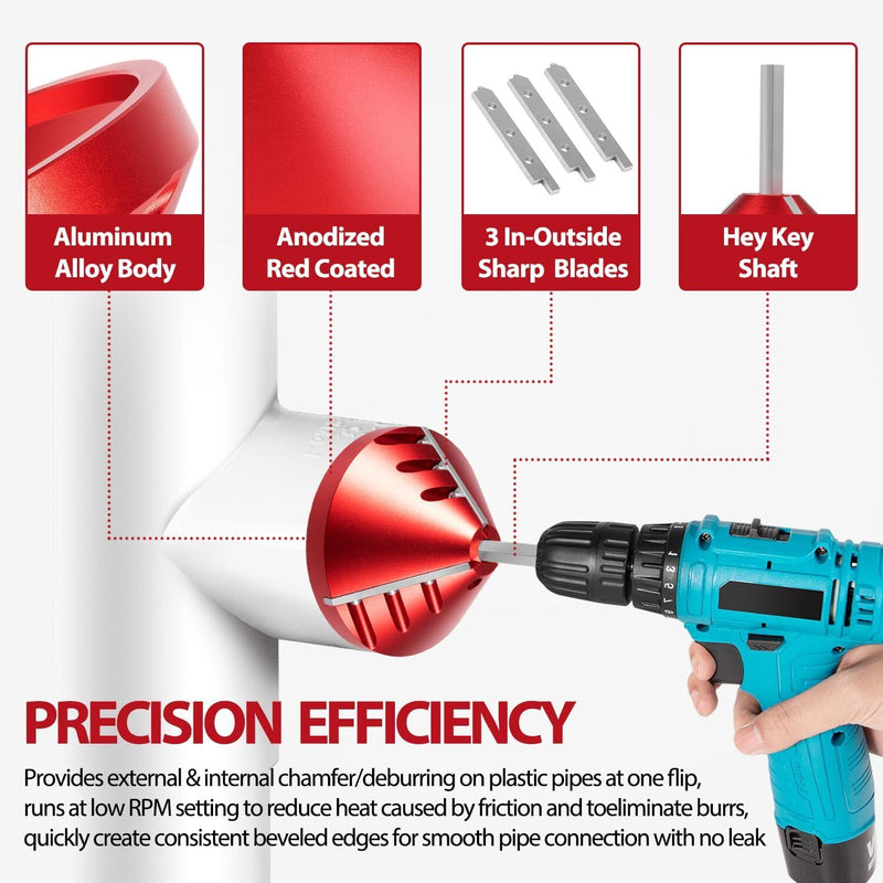 2 In 1 Inner-Outer PVC Deburring Chamfer Tool for CPVC ABS PP PE