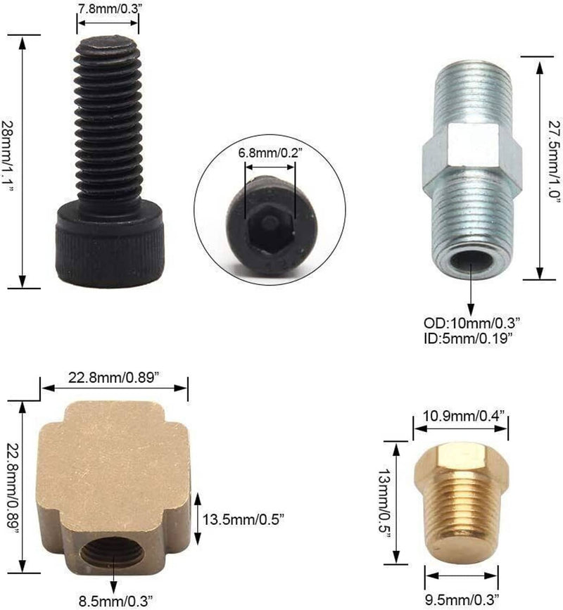 Set Oil Feed Line 10AN Drain Return Fitting for Turbo T3 T4 T6 GT45 T04E T66