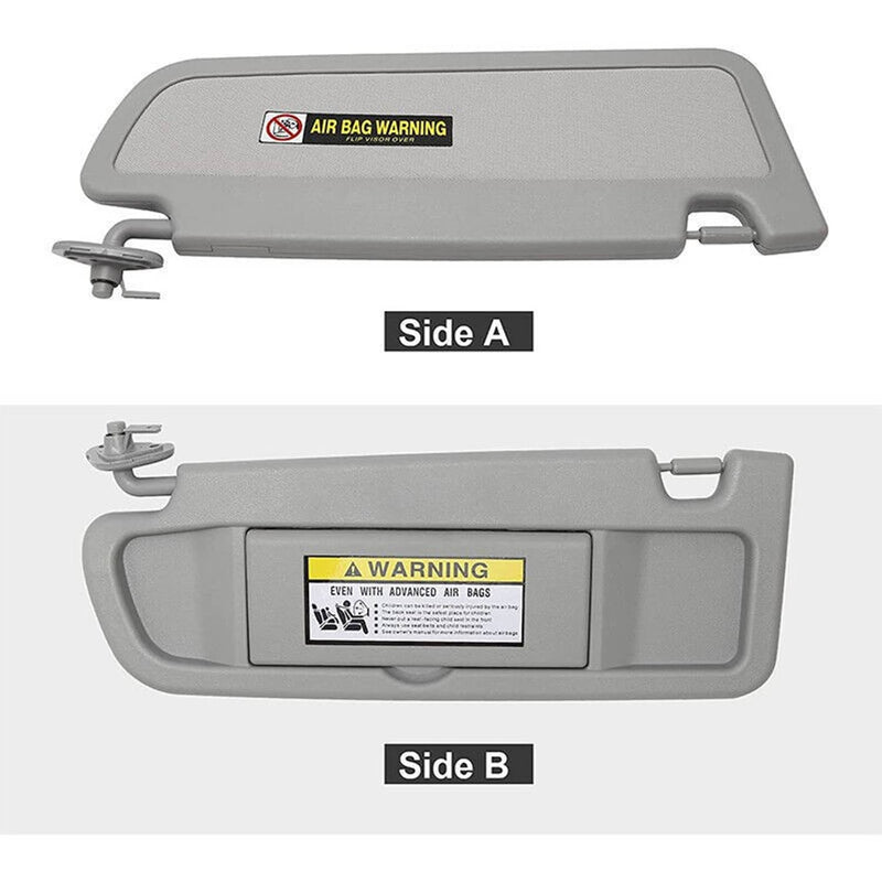 Driver & Passenger Side Light Gray Sun Visor for Honda Civic 2006-2011 Pair