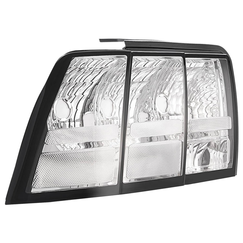 DURAFORCE Clear Lens Tail Lights For Ford Mustang 1999-2004 Rear Brake Lamps Left Right