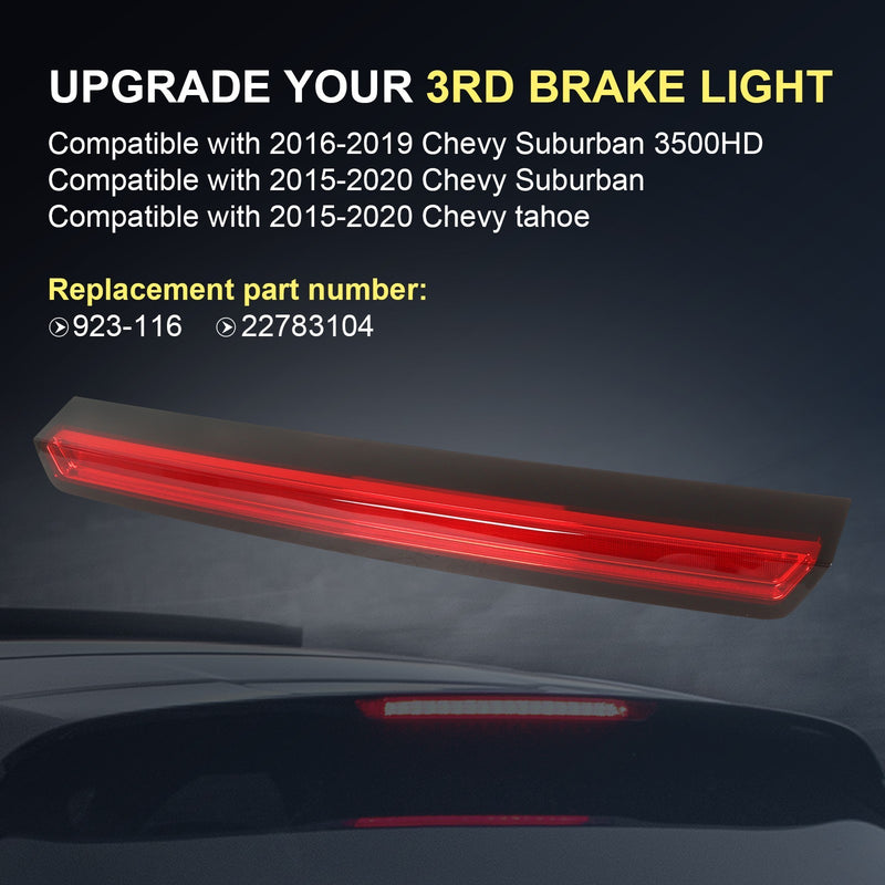 Third 3rd Brake Tail Light Rear Stop Lamp Red LED Bar for Tahoe Suburban