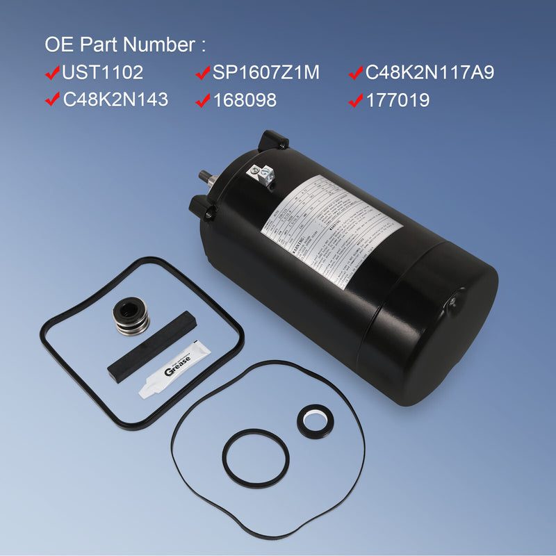 Pool Pump Motor and Seal Replacement Kit for Hayward Max Flow Super Pump