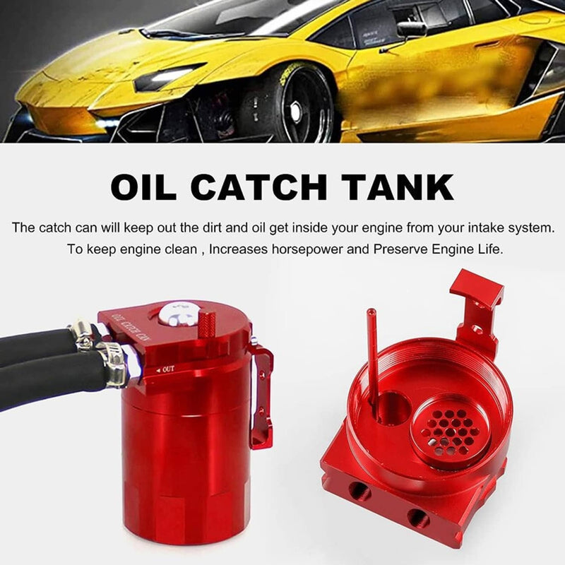 Side Oil Separator Catch Can Tank for 2011-2021 F150 5.0L 2.7L 3.5L Ecoboost RED