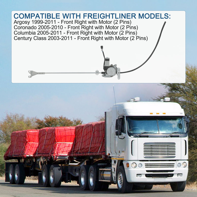 Front Right Power Window Regulator with Motor for Freightliner Century Class