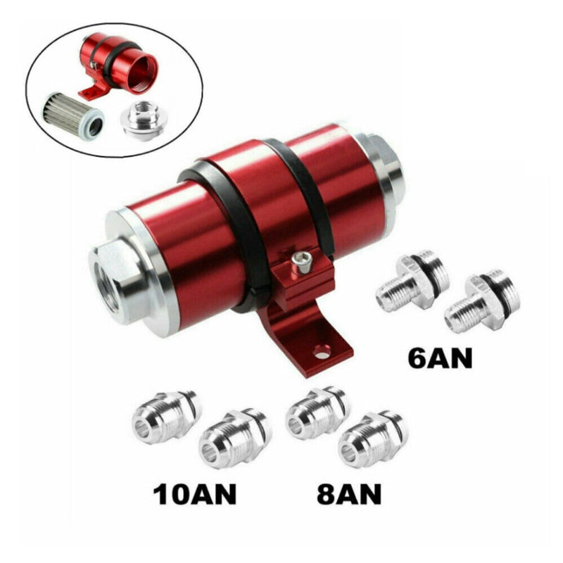 AN6 AN8 AN10 30 Micron Inline Fuel Filter Bracket Billet Aluminum for Car