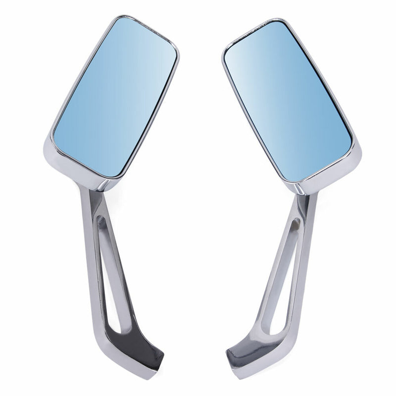 Rectangle Motorcycle Mirrors Custom for Harley Cruiser Chopper Softail Sportster