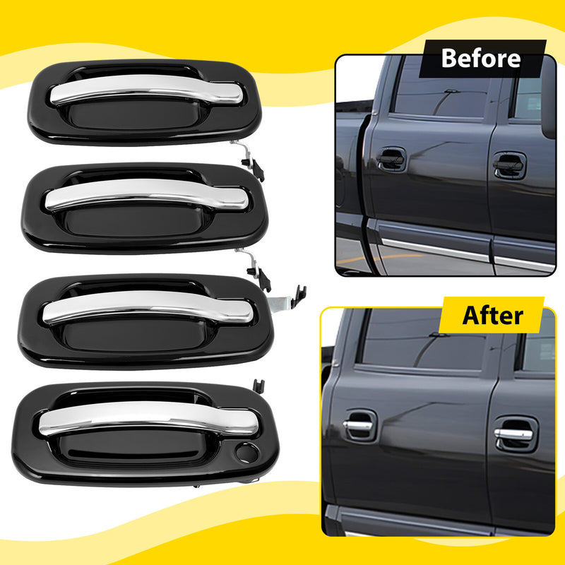 4X Outer Door Handles for Chevy Silverado for GMC Sierra for Cadillac 1999-2006