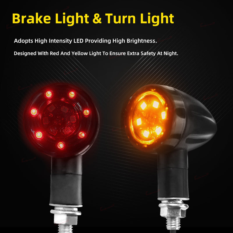 LED Turn Signal Indicators Dual for Sports Motorcycle Dirt Bike 4x Blinker