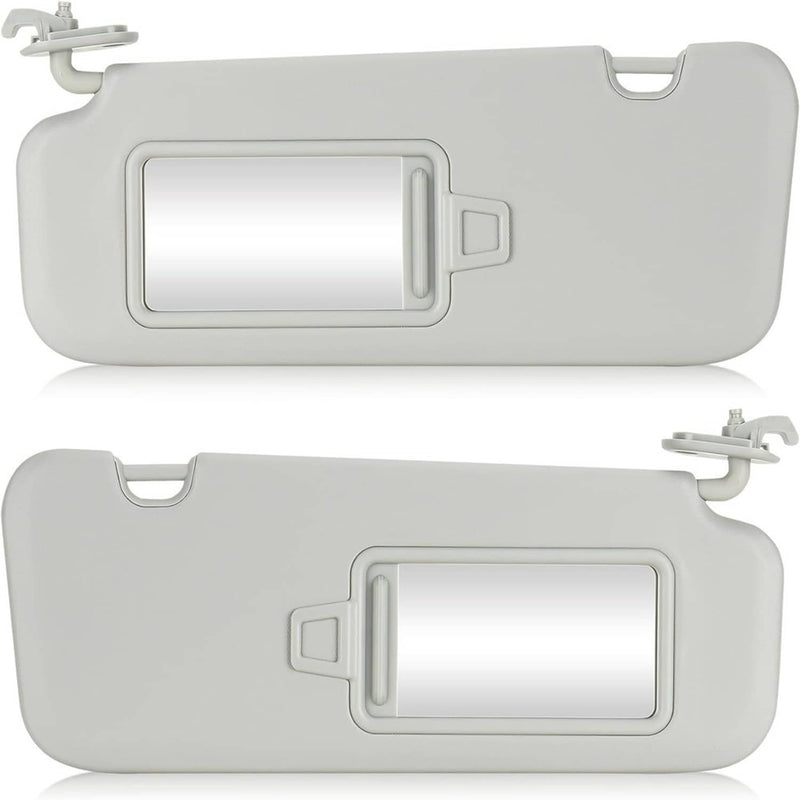 Gray Sun Visor with Mirror for 2017-2019 Hyundai Elantra Driver Passenger 2Pcs