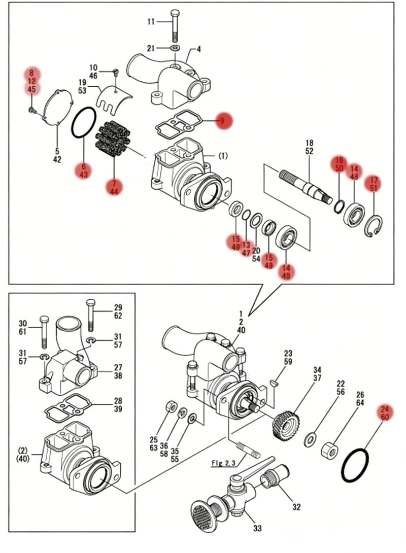119773-42500 Major Repair Kit Pump for Yanmar 119773-42502 119773-42650