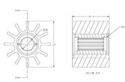 DURAFORCE 43400-400410 Water Pump Impeller for YANMAR 6HA Kashiyama SP 500 Kinki BK-0132