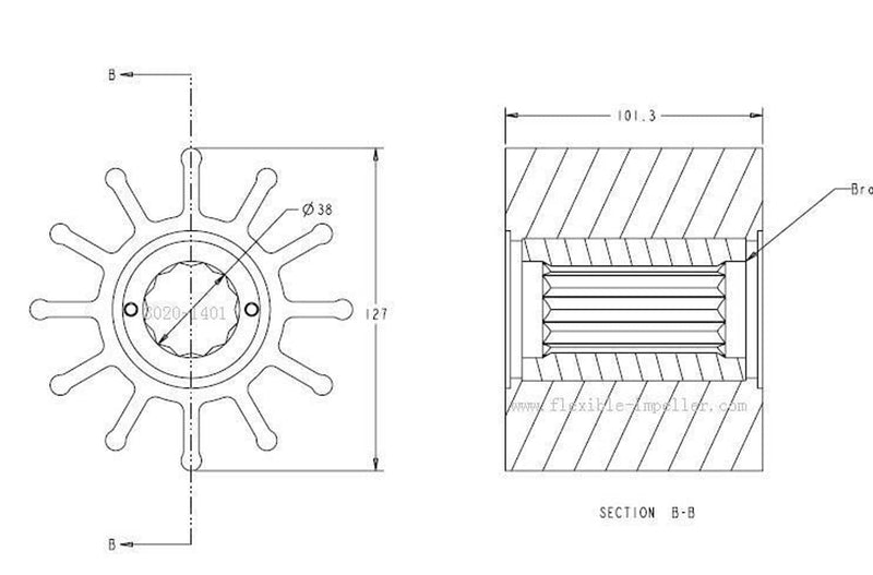 DURAFORCE 43400-400410 Water Pump Impeller for YANMAR 6HA Kashiyama SP 500 Kinki BK-0132