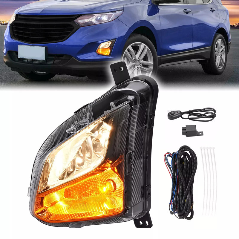 Bumper Fog Light With Signal Lamp Left Driver for Chevy Equinox 2018-2021 With W