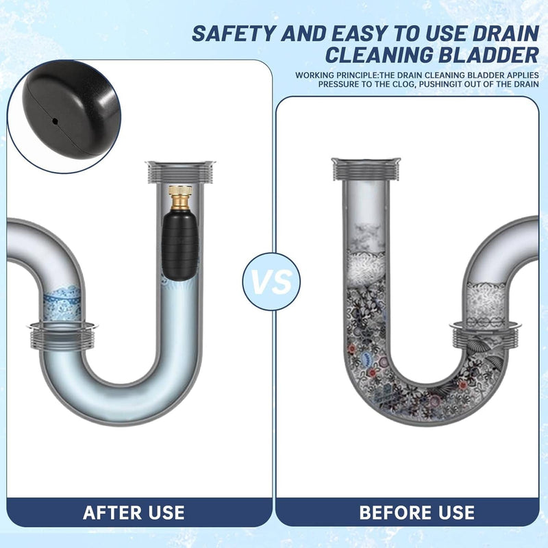 DURAFORCE Universal Bladder Kit for Drain Cleaning Fits 1" to 6" Pipes 3 Pcs