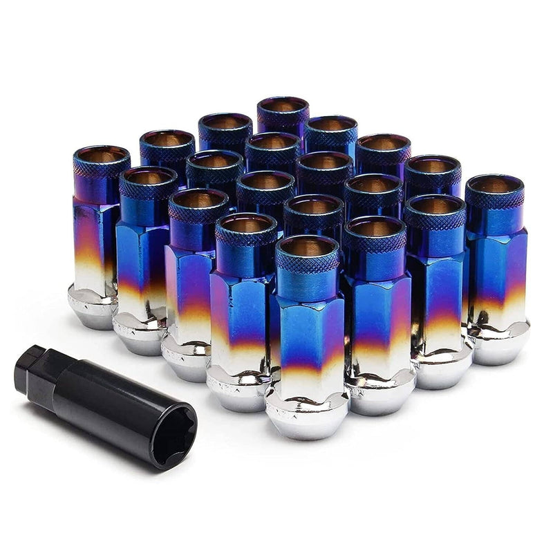 20Pcs Extended Forged Steel Wheel Tuner Lug Nuts Open End Light M12x1.25mm
