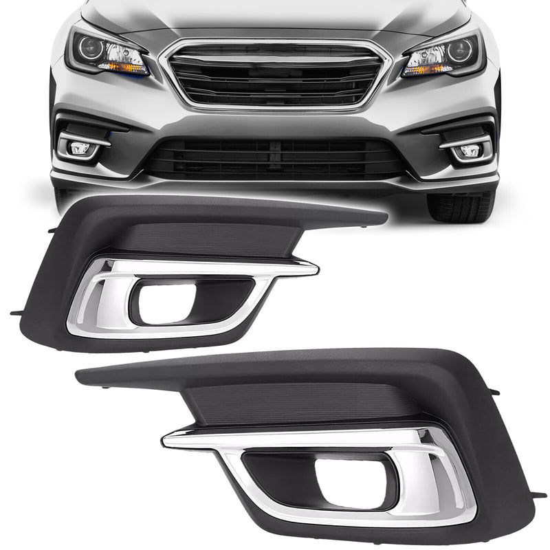 Pair Fog Light Lamp Covers Bezels for Subaru Legacy 2018-2019 Left Right Side