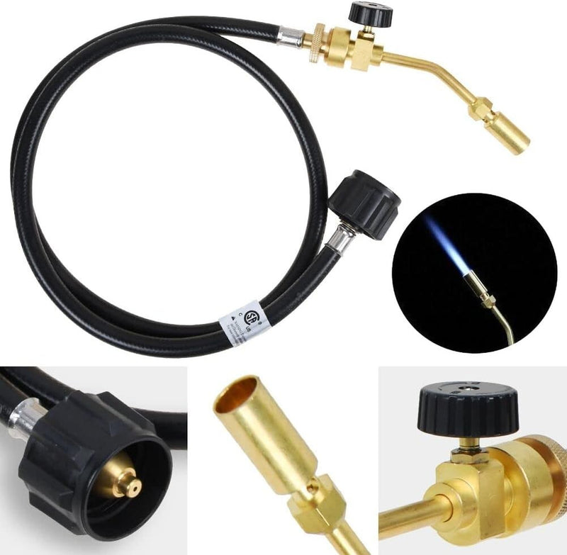 Mapp Propane Gas Tank Turbo Hose Adapter Torch Kit Brazing Soldering Welding