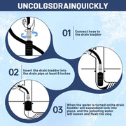 DURAFORCE Universal Bladder Kit for Drain Cleaning Fits 1" to 6" Pipes 3 Pcs