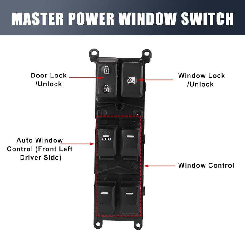 Master Power Window Control Switch Front Left Side for Kia Rio 2012-2015 16 Pins