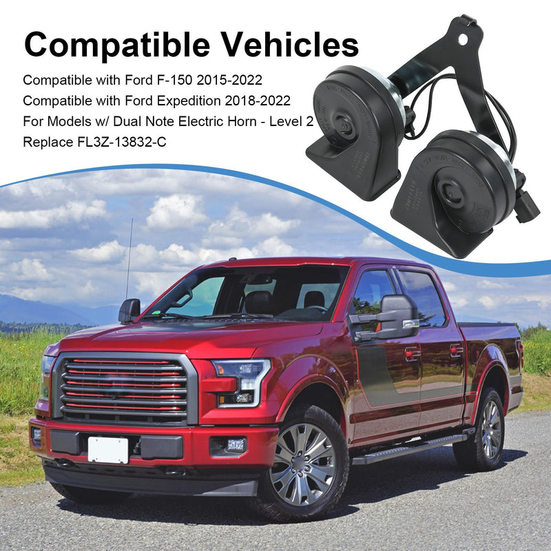FL3Z-13832-B Snail Horn High Low Dual Pitch Assembly for Ford F-150 2015-2022