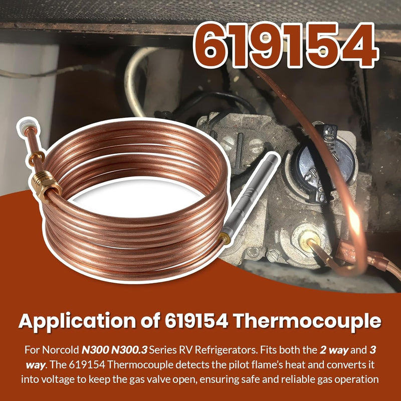 619154 621737 622746001 Thermocouple & Gas Valve 2Pcs Replacement Kit